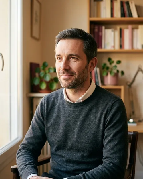 Portrait de Stéphane, 42 ans, consultant satisfait d'Andréa après reconversion professionnelle